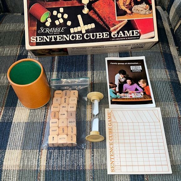 Vintage 1971 Scrabble Sentence Cube Game in Original Box - Picture 1 of 6